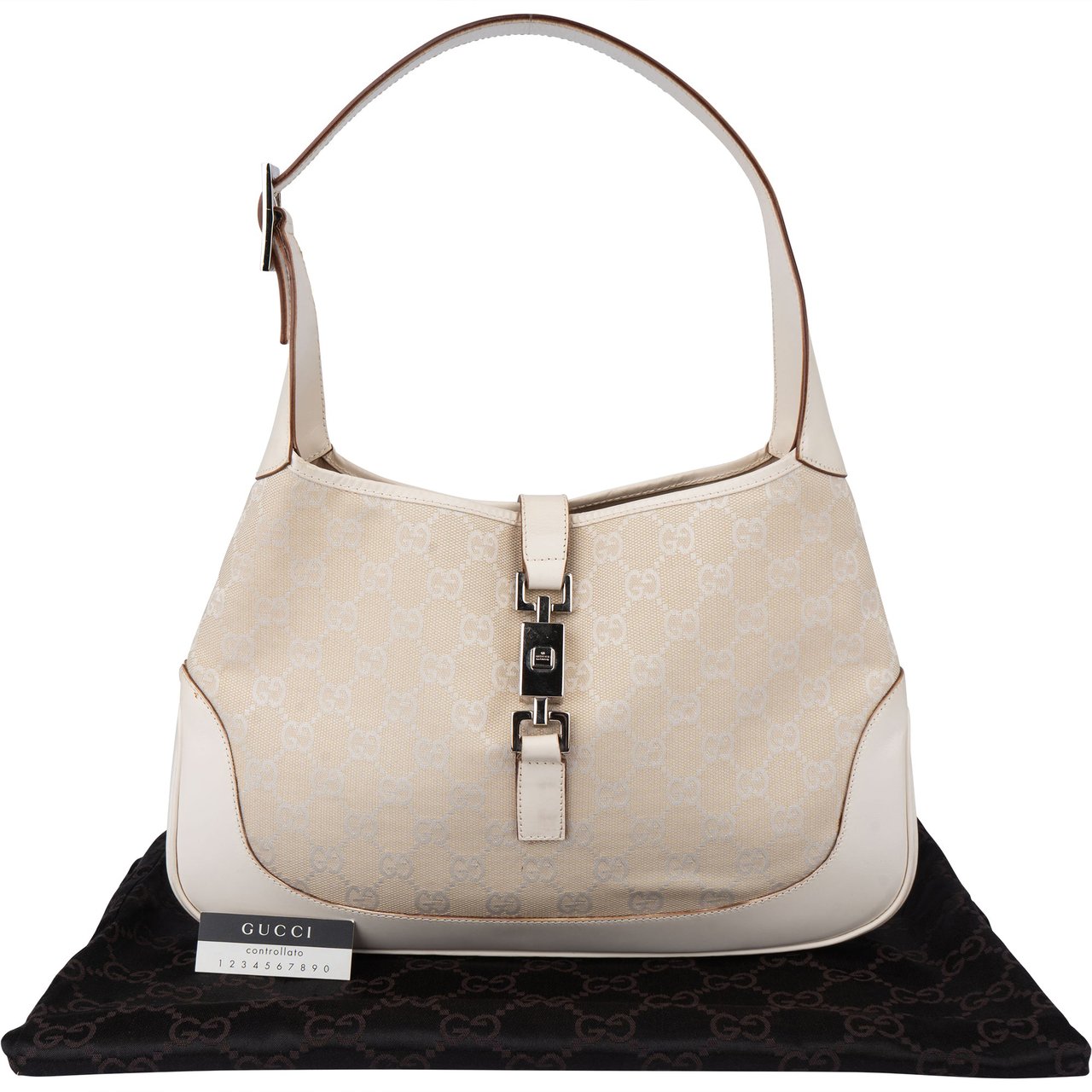 Gucci Gucci GG Monogram Jackie Handbag Wit