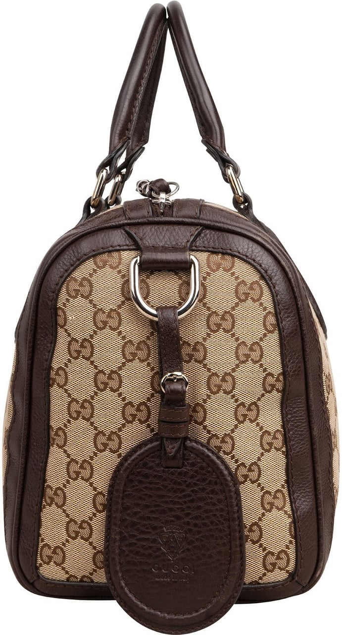 Gucci Monogram GG Supreme Canvas Joy Boston Handbag Beige