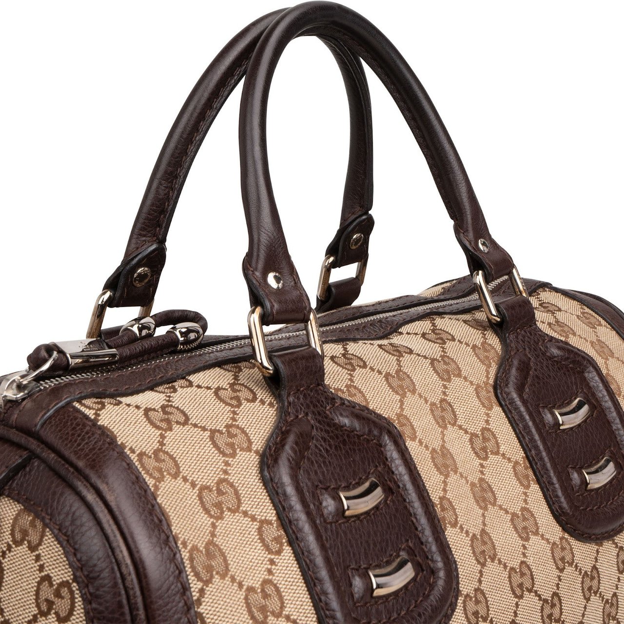 Gucci Monogram GG Supreme Canvas Joy Boston Handbag Beige