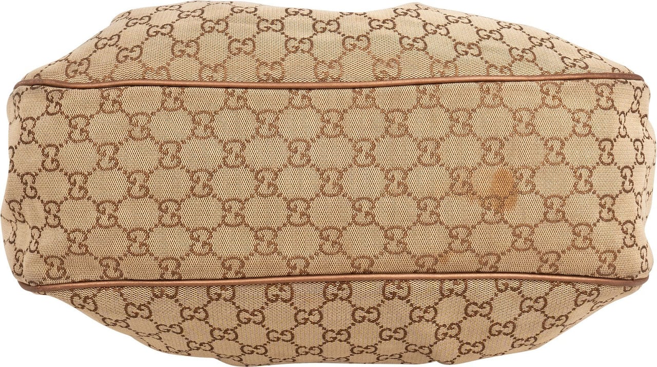 Gucci Monogram GG Canvas Sukey Hobo Shoulder Bag Beige