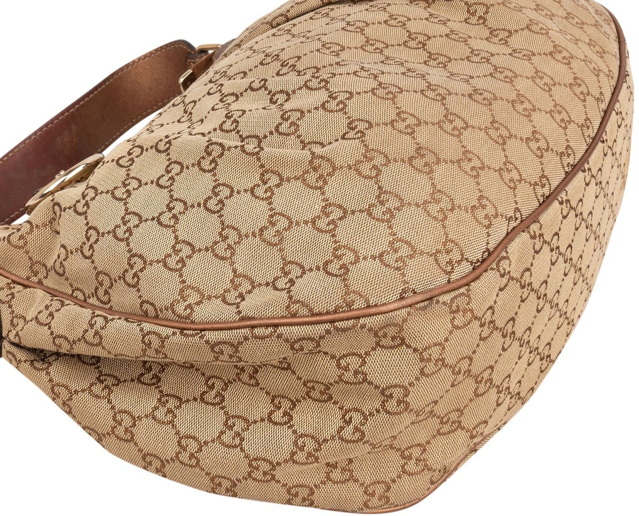 Gucci Monogram GG Canvas Sukey Hobo Shoulder Bag Beige