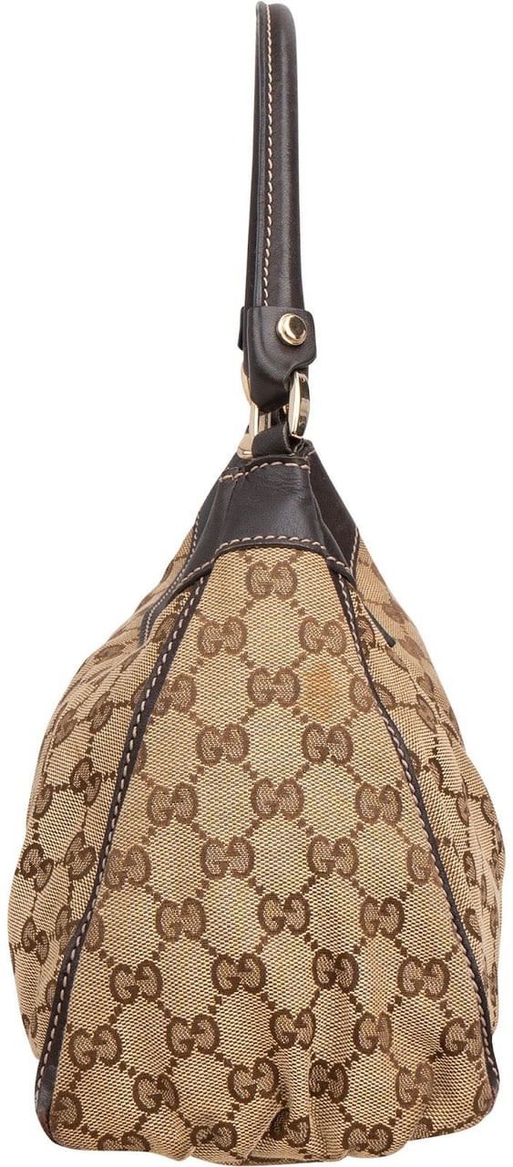 Gucci Monogram GG Canvas Abbey D-Ring Hobo Shoulder Bag Beige