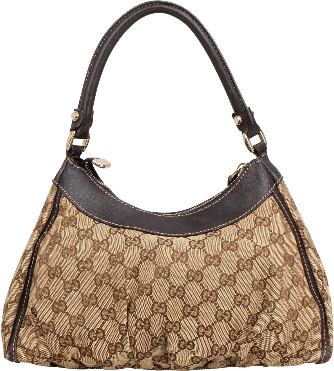 Gucci Monogram GG Canvas Abbey D-Ring Hobo Shoulder Bag Beige