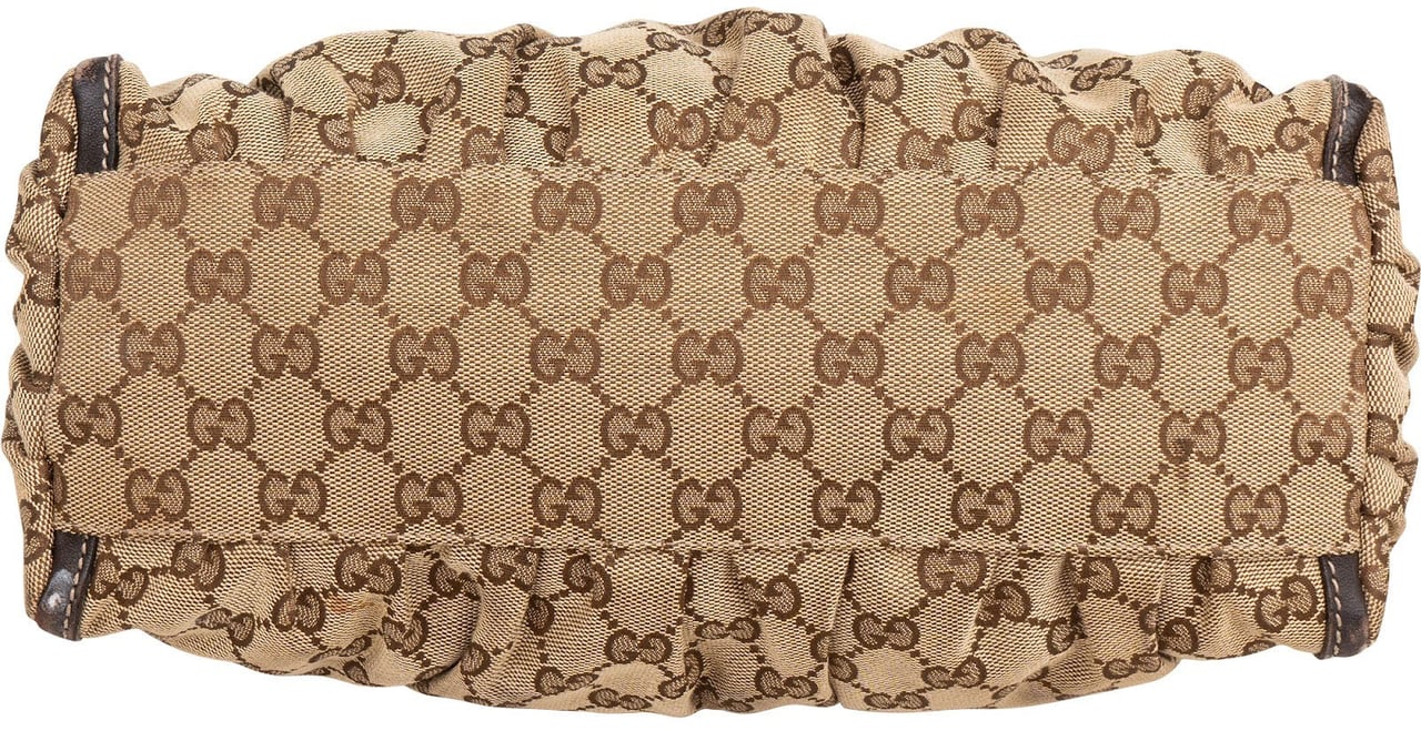 Gucci Monogram GG Canvas Abbey D-Ring Hobo Shoulder Bag Beige