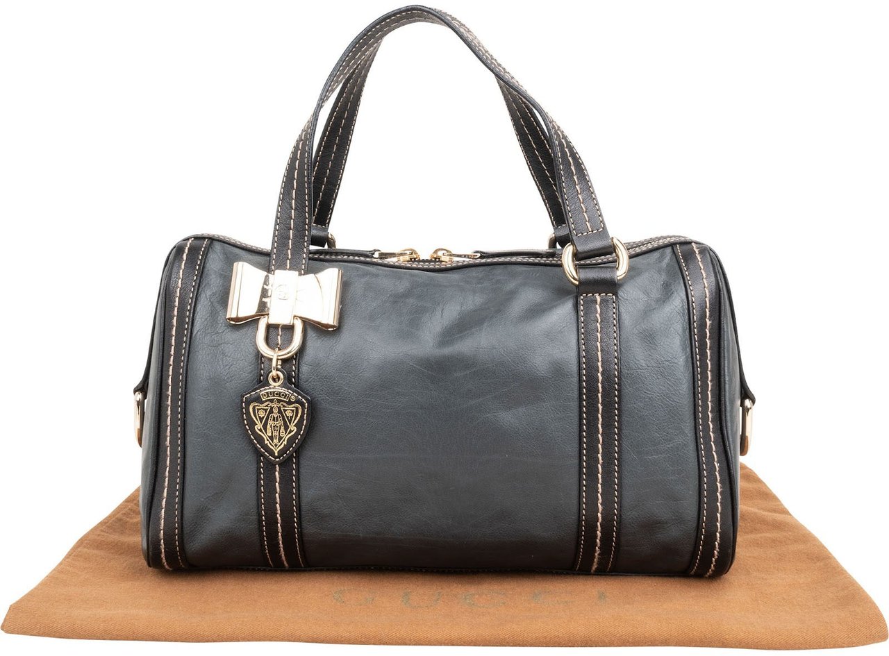 Gucci Leather Duquesa Handbag Zwart