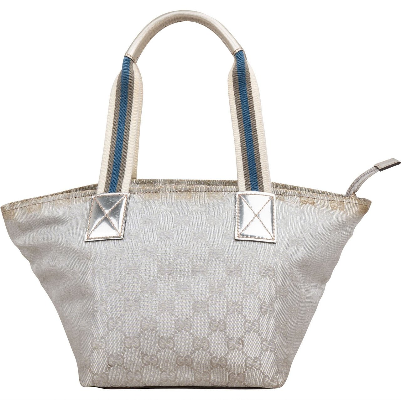 Gucci Monogram GG Crystal Joy Tote Handbag Zilver