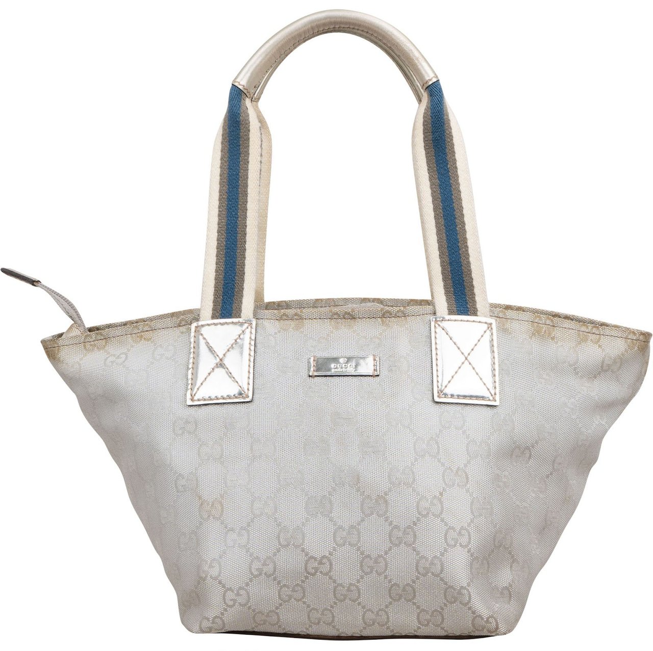 Gucci Monogram GG Crystal Joy Tote Handbag Zilver