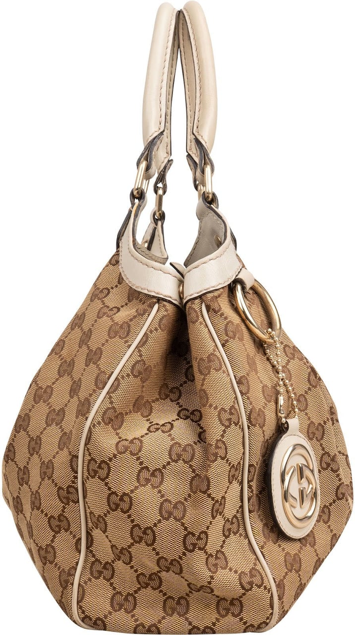 Gucci Monogram GG Canvas Sukey Handbag Beige