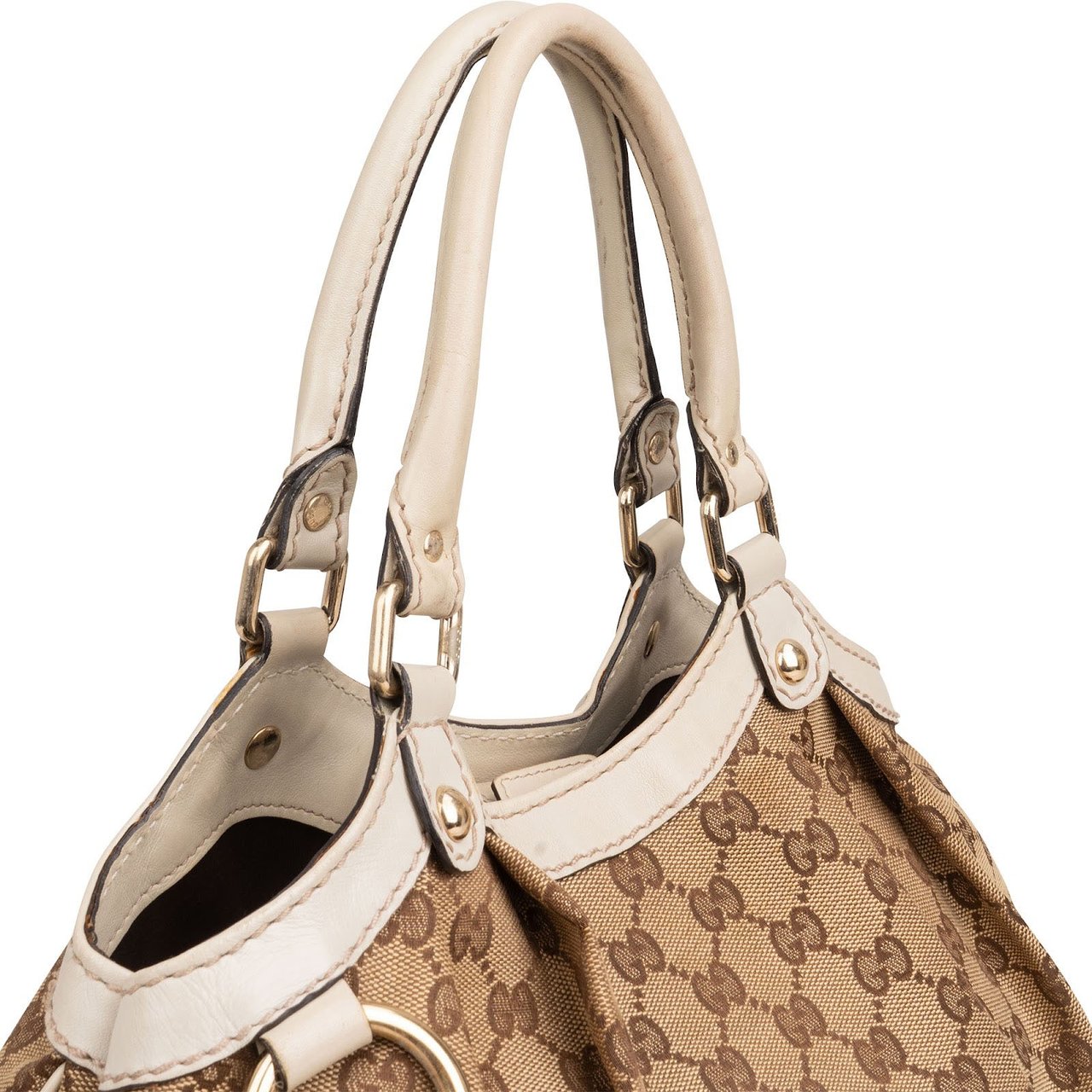 Gucci Monogram GG Canvas Sukey Handbag Beige