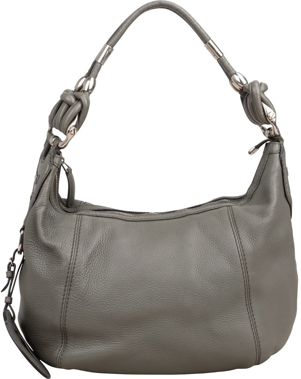 Gucci Pebbled Leather Horsebit Hobo Shoulder Bag Donkergrijs