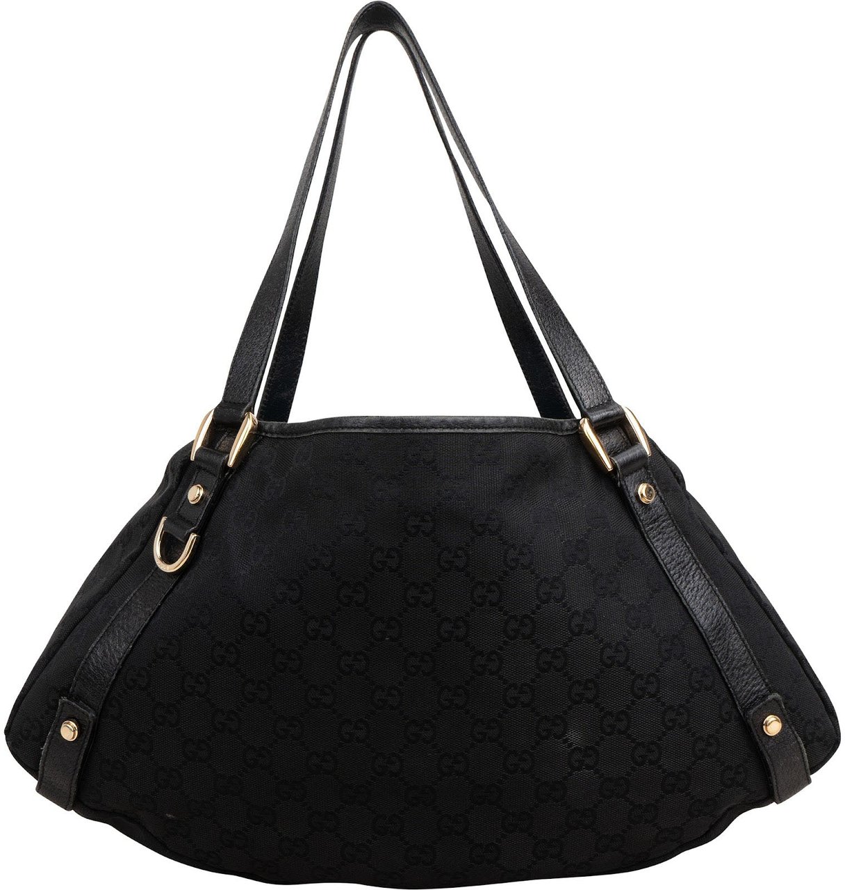 Gucci Monogram GG Canvas Abbey D-Ring Hobo Shoulder Bag Zwart