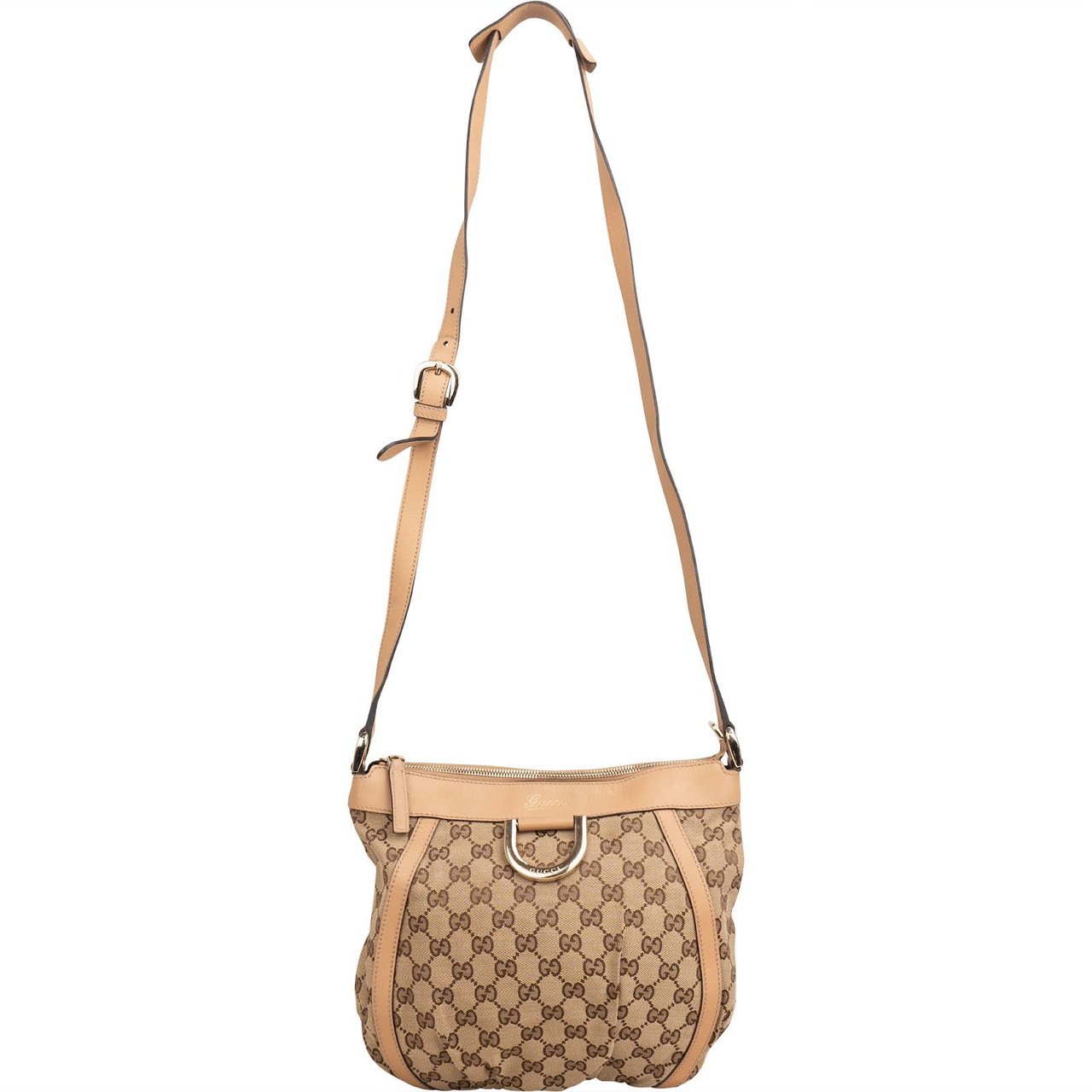 Gucci Monogram GG Abbey Crossbody Bag Beige