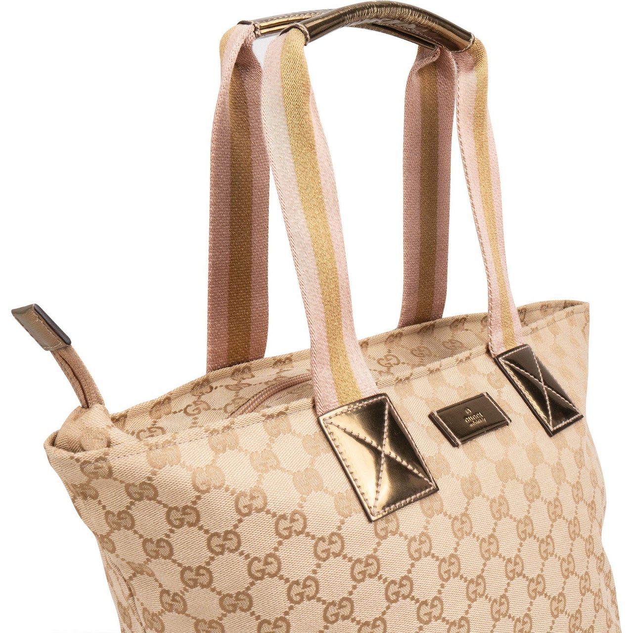 Gucci Monogram GG Canvas Small Tote Handbag Beige