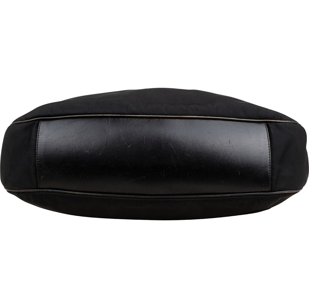 Gucci Nylon Bamboo Handle Hobo Shoulder Bag Zwart