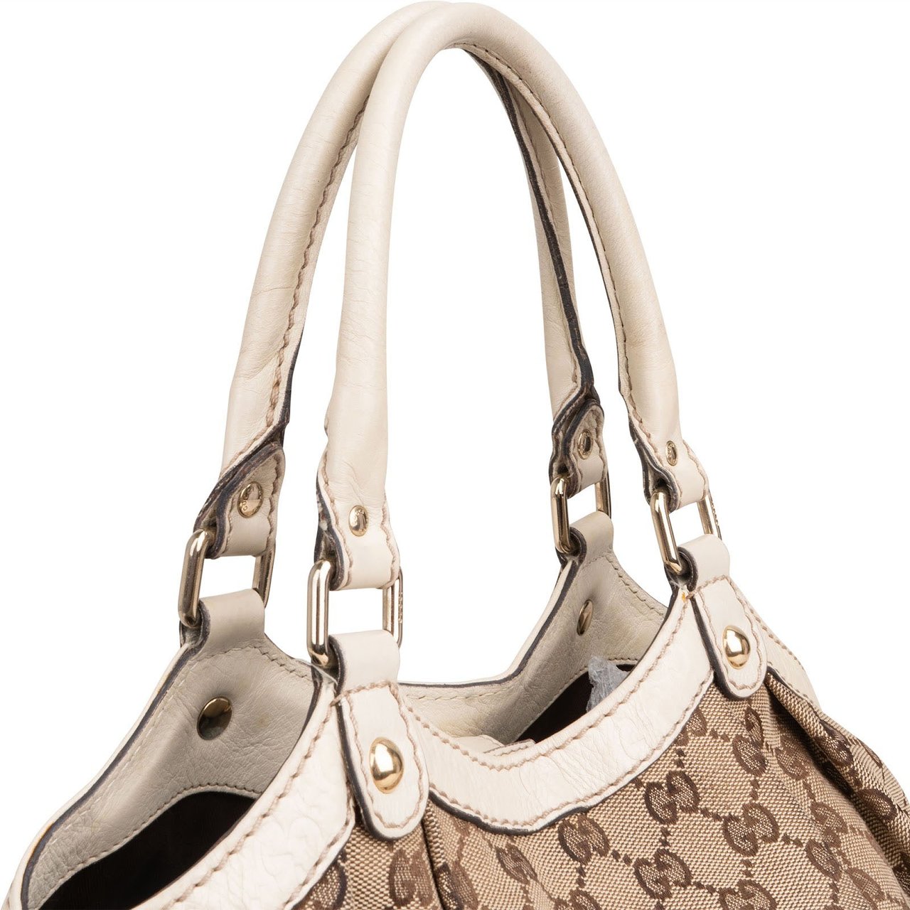 Gucci Monogram GG Canvas Sukey Handbag Beige