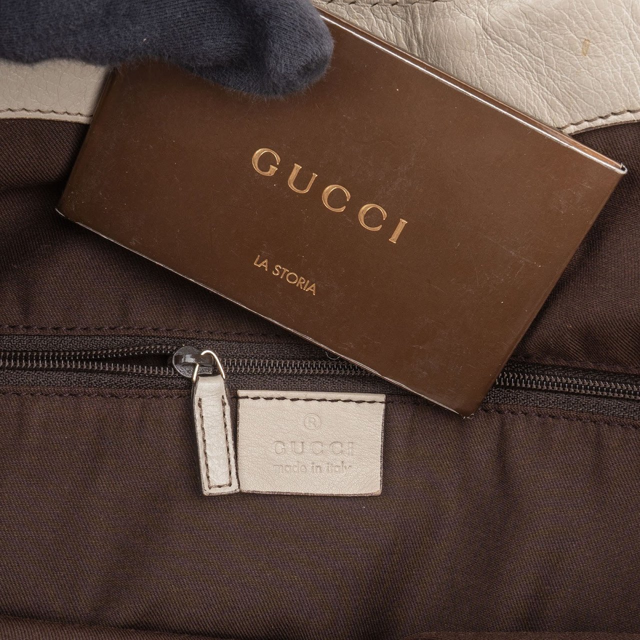 Gucci Monogram GG Canvas Sukey Handbag Beige