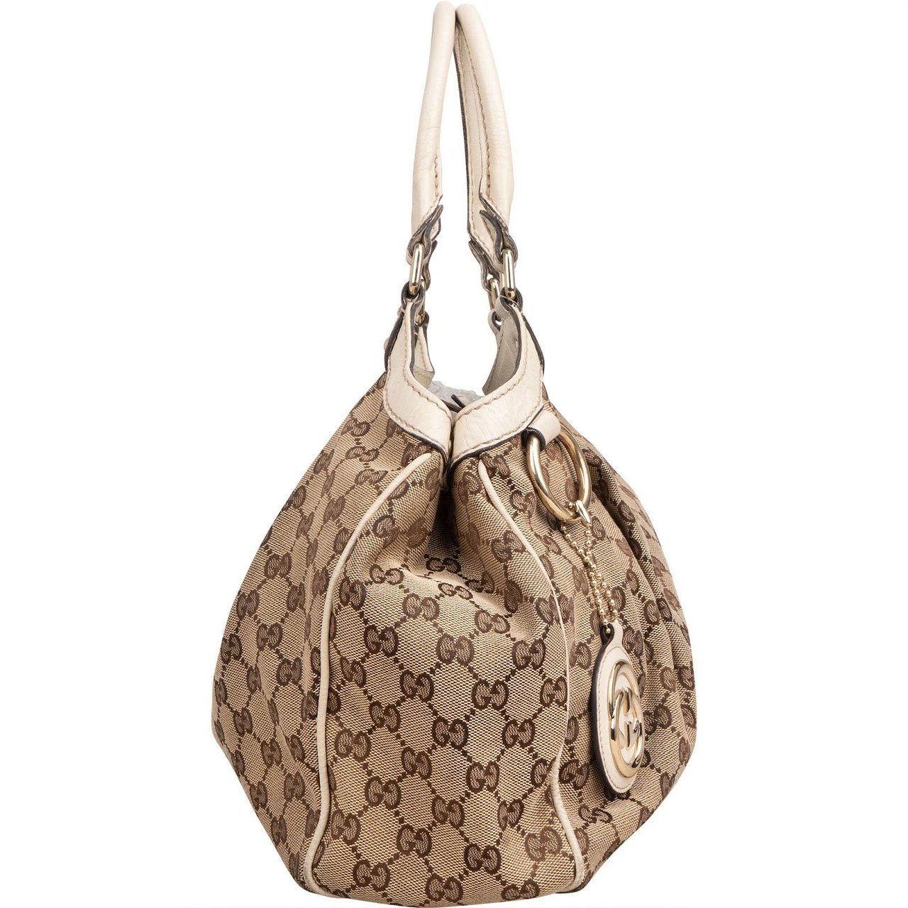 Gucci Monogram GG Canvas Sukey Handbag Beige