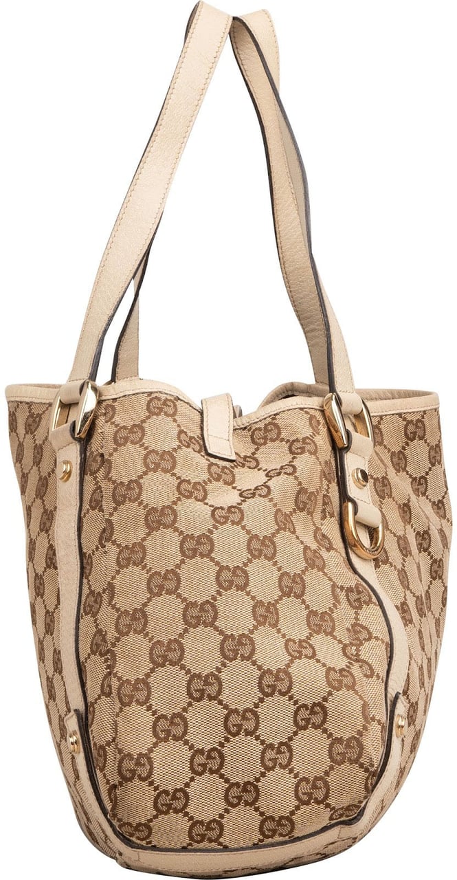 Gucci Monogram GG Canvas Abbey D-Ring Hobo Shoulder Bag Beige