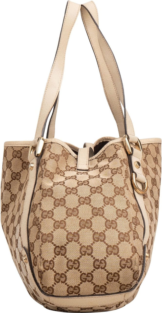 Gucci Monogram GG Canvas Abbey D-Ring Hobo Shoulder Bag Beige