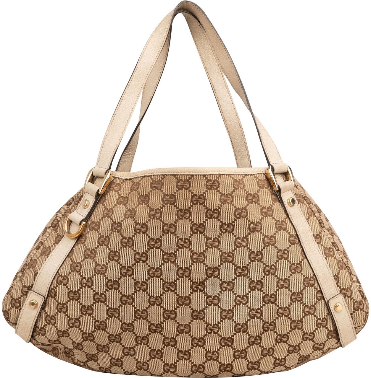Gucci Monogram GG Canvas Abbey D-Ring Hobo Shoulder Bag Beige