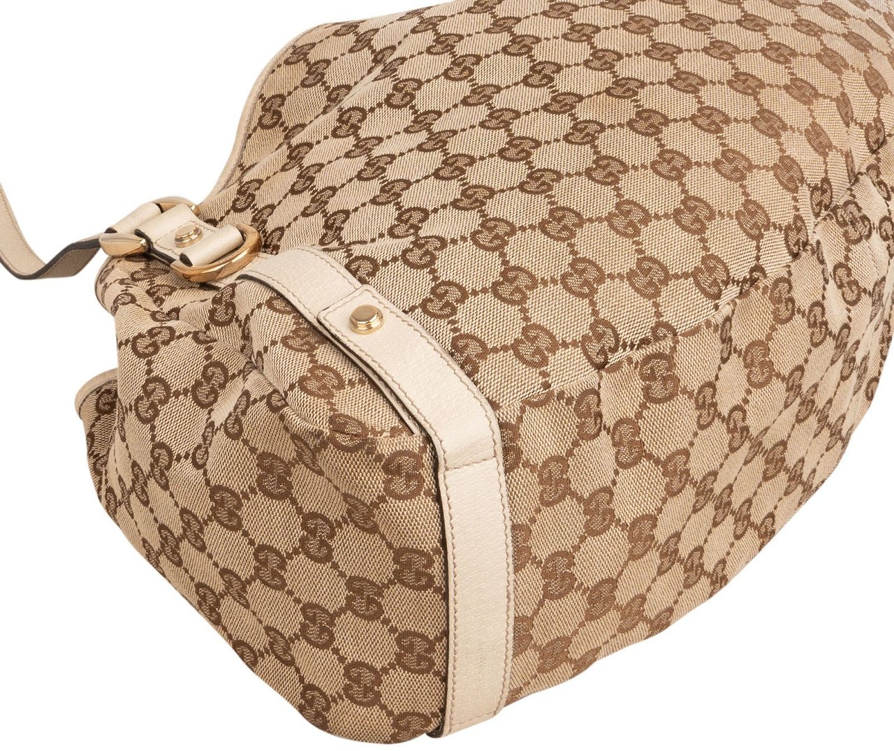Gucci Monogram GG Canvas Abbey D-Ring Hobo Shoulder Bag Beige
