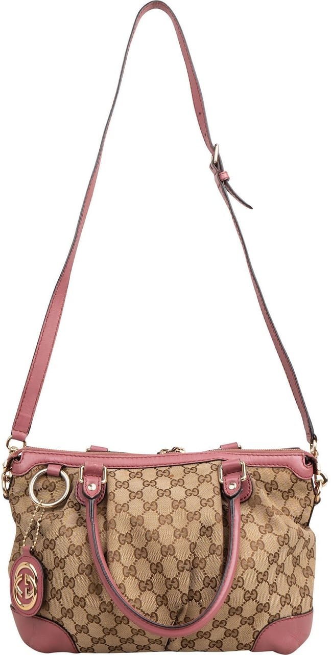 Gucci Monogram GG Canvas Sukey Handbag Beige