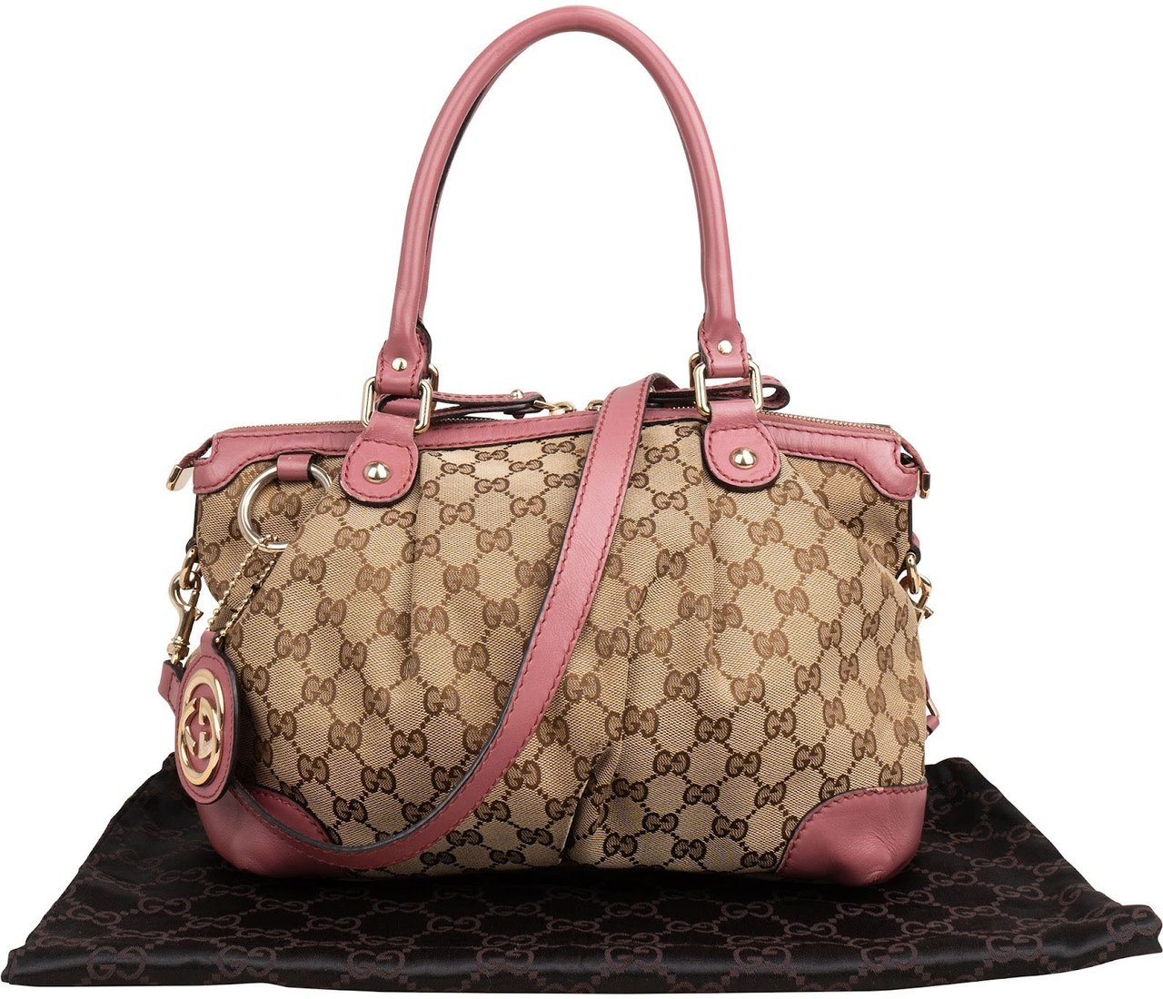 Gucci Monogram GG Canvas Sukey Handbag Beige