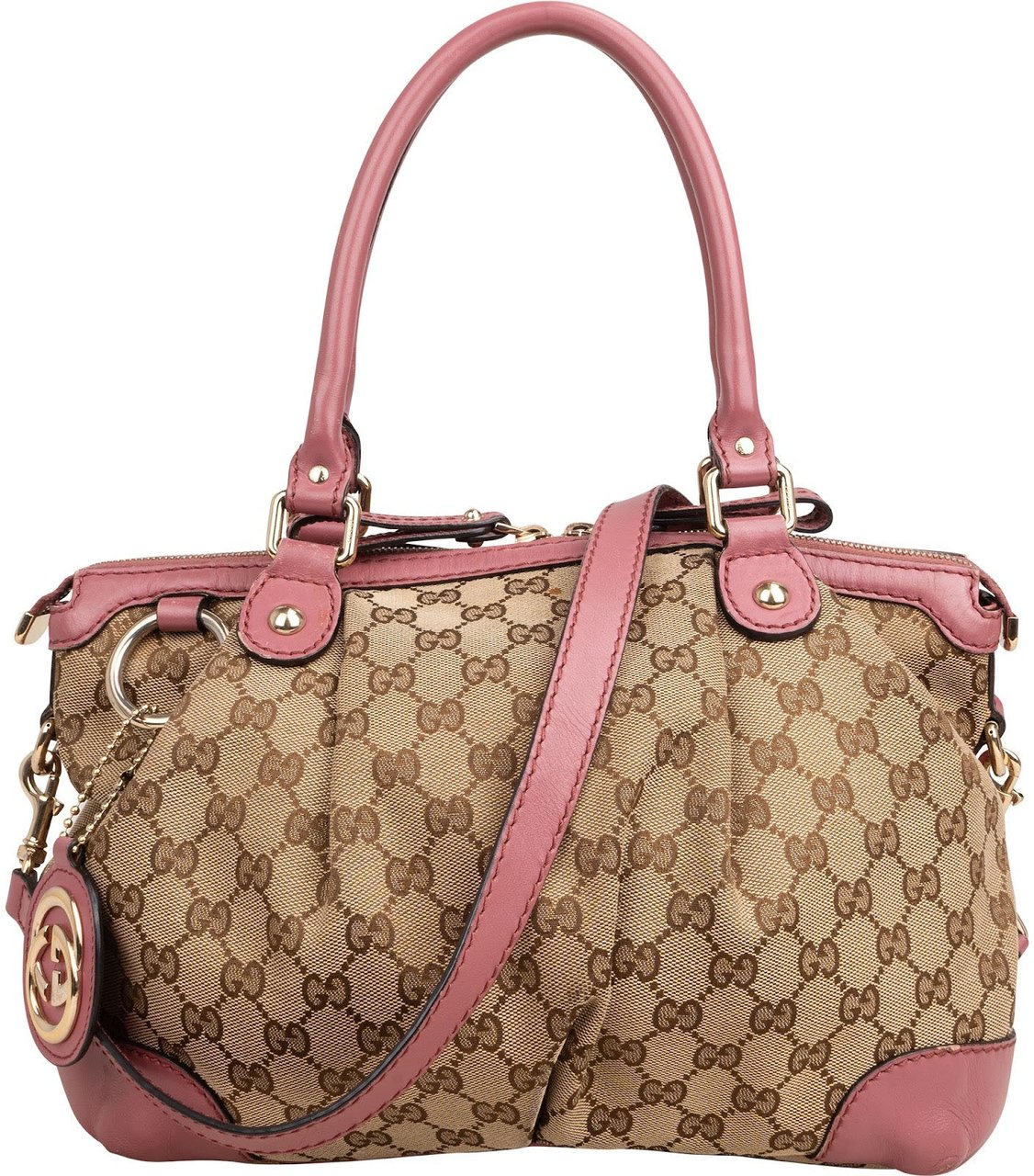 Gucci Monogram GG Canvas Sukey Handbag Beige