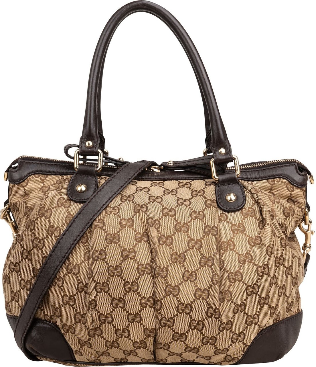 Gucci Monogram GG Canvas Sukey Handbag Beige