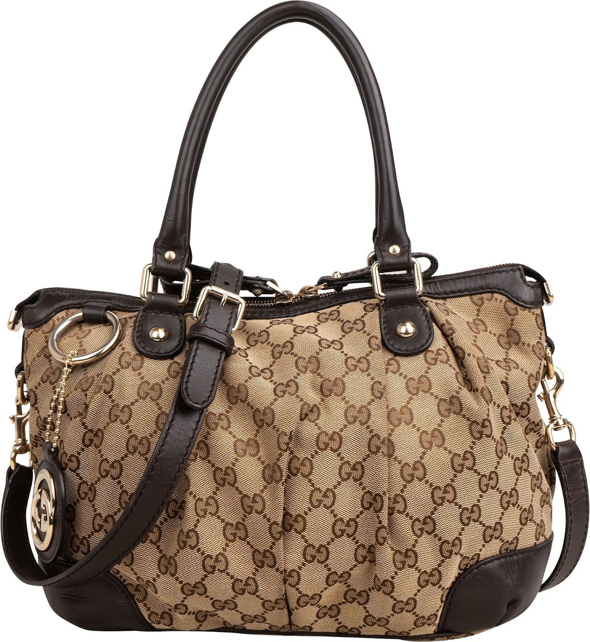 Gucci Monogram GG Canvas Sukey Handbag Beige