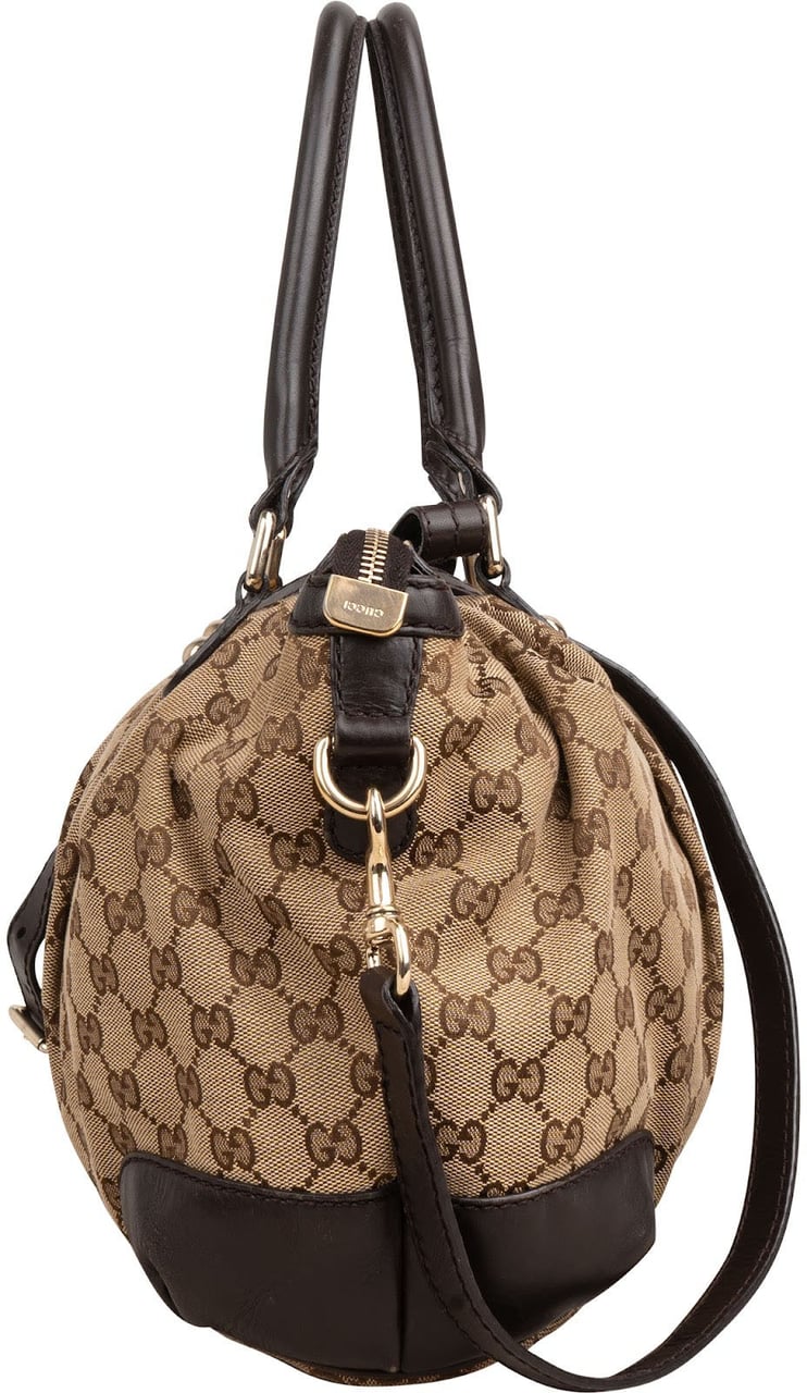 Gucci Monogram GG Canvas Sukey Handbag Beige