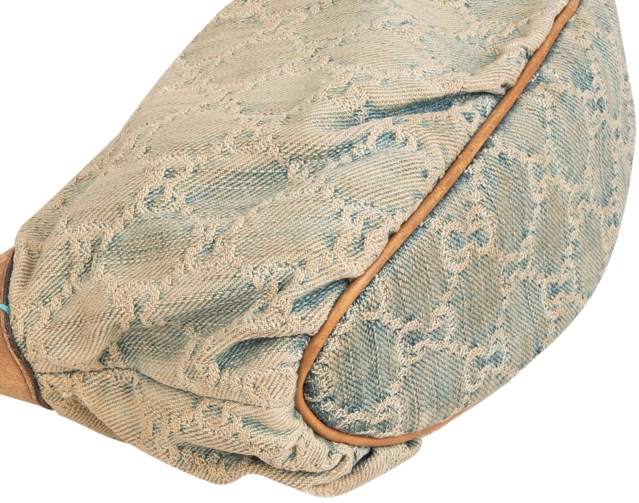 Gucci Monogram Denim GG Hobo Shoulder Bag Blauw