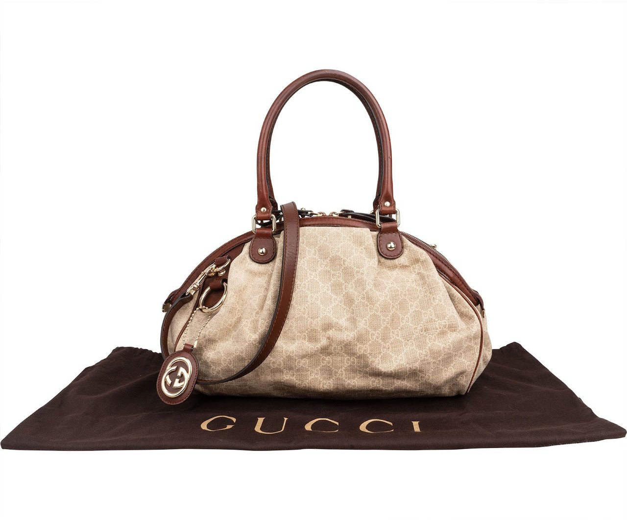 Gucci Monogram GG Sukey Handbag Beige