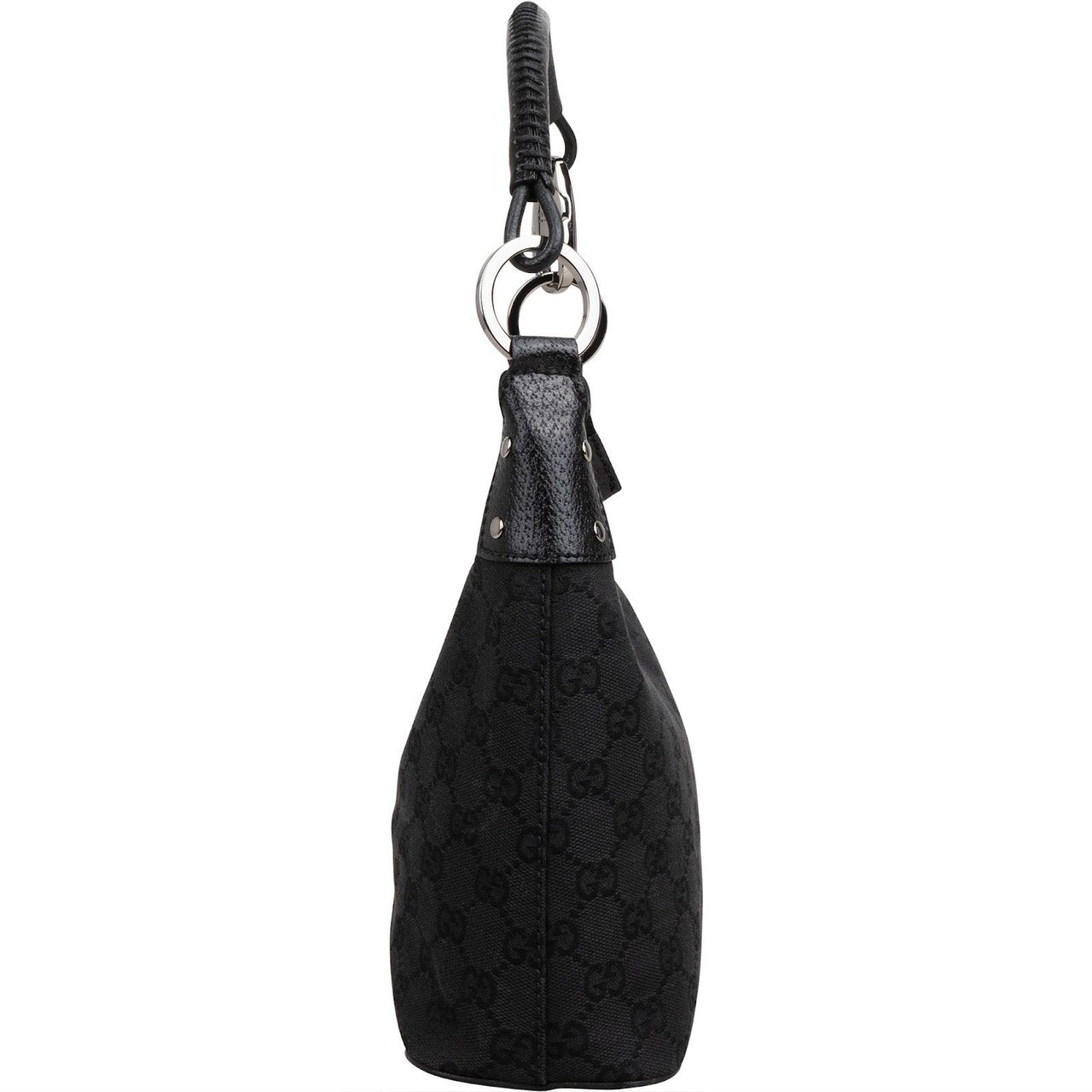 Gucci Monogram GG Canvas Small Hobo Shoulder Bag Zwart
