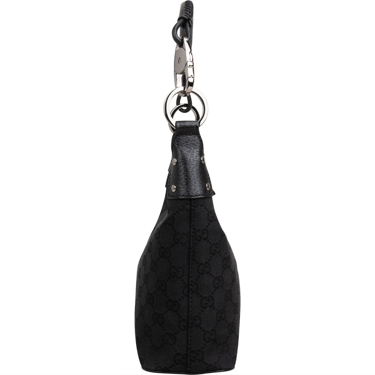 Gucci Monogram GG Canvas Small Hobo Shoulder Bag Zwart