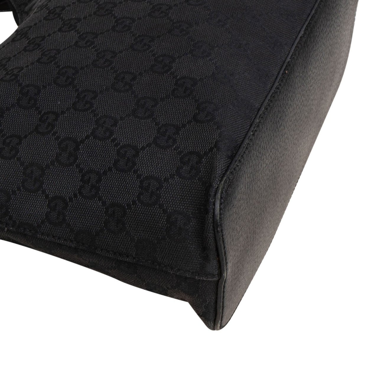 Gucci Monogram GG Canvas Hobo Shoulder Bag Zwart