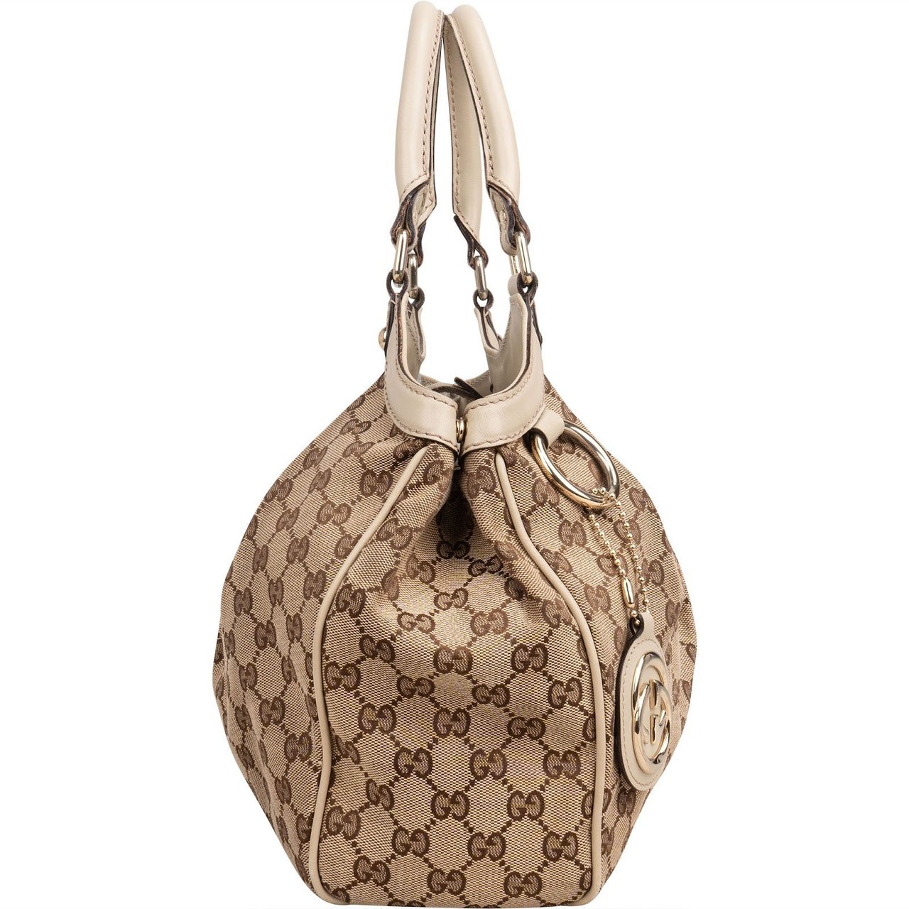 Gucci Monogram GG Canvas Sukey Tote Handbag Beige