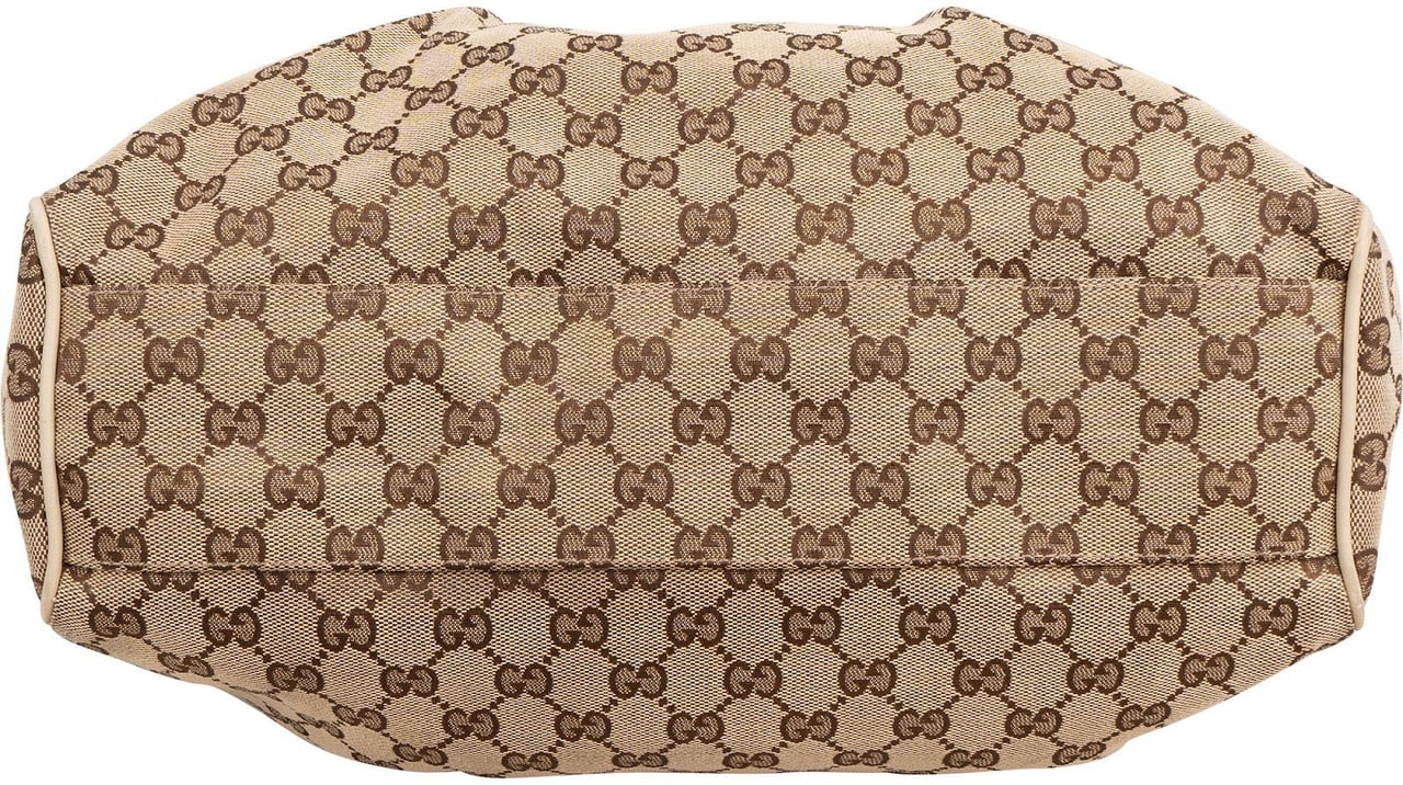 Gucci Monogram GG Canvas Sukey Tote Handbag Beige