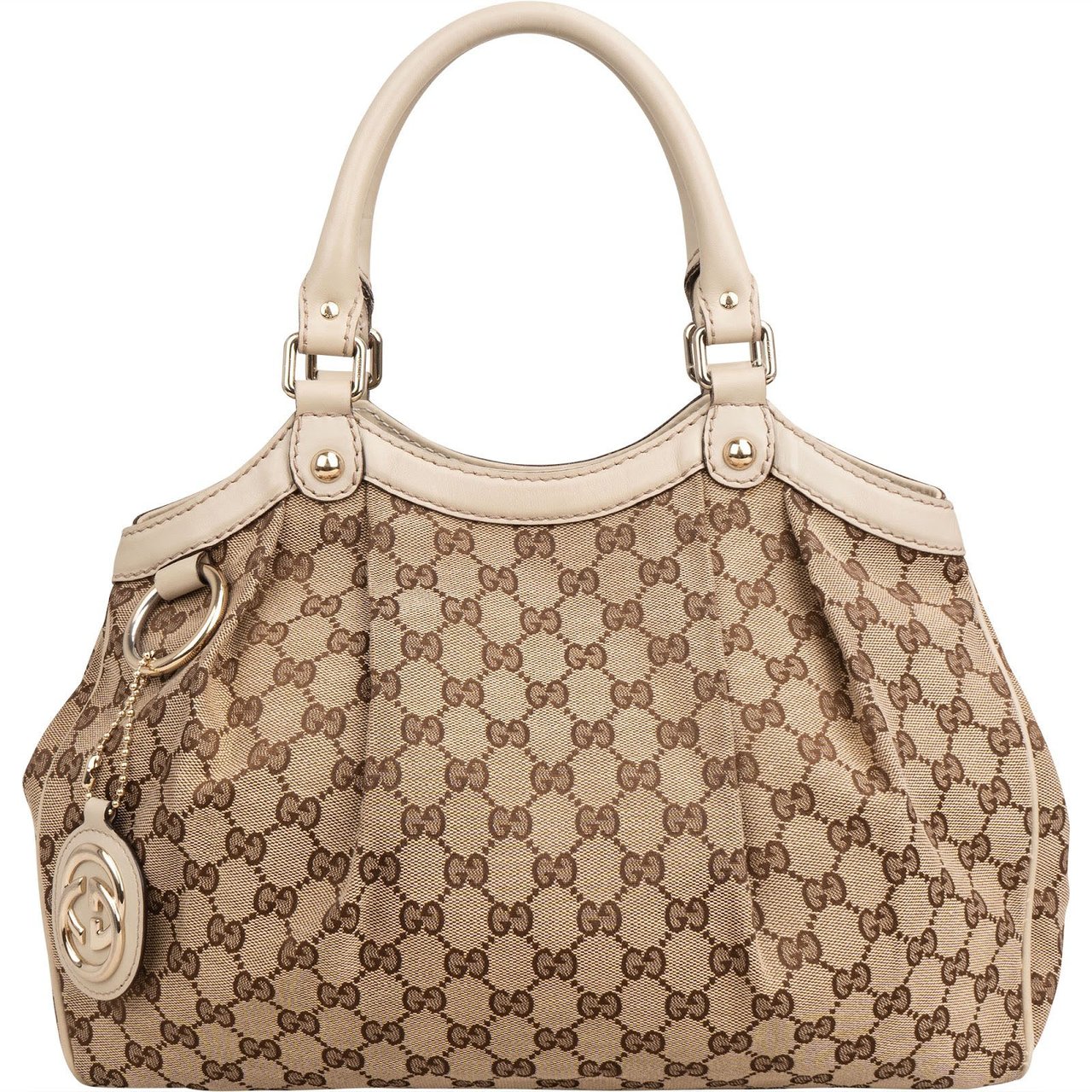 Gucci Monogram GG Canvas Sukey Tote Handbag Beige