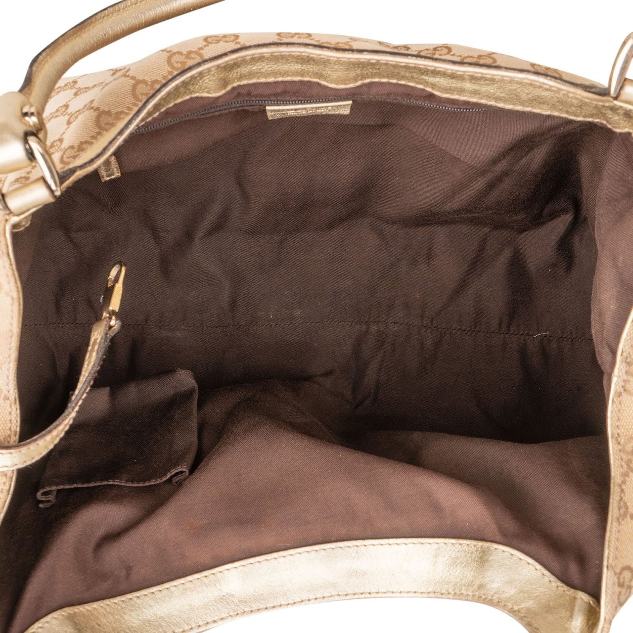 Gucci Monogram GG Canvas Abbey D-Ring Hobo Shoulder Bag Beige