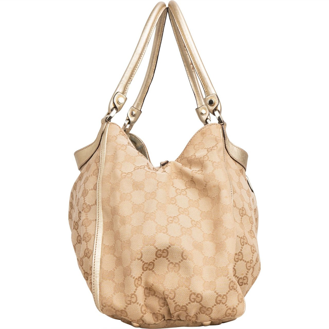Gucci Monogram GG Canvas Abbey D-Ring Hobo Shoulder Bag Beige