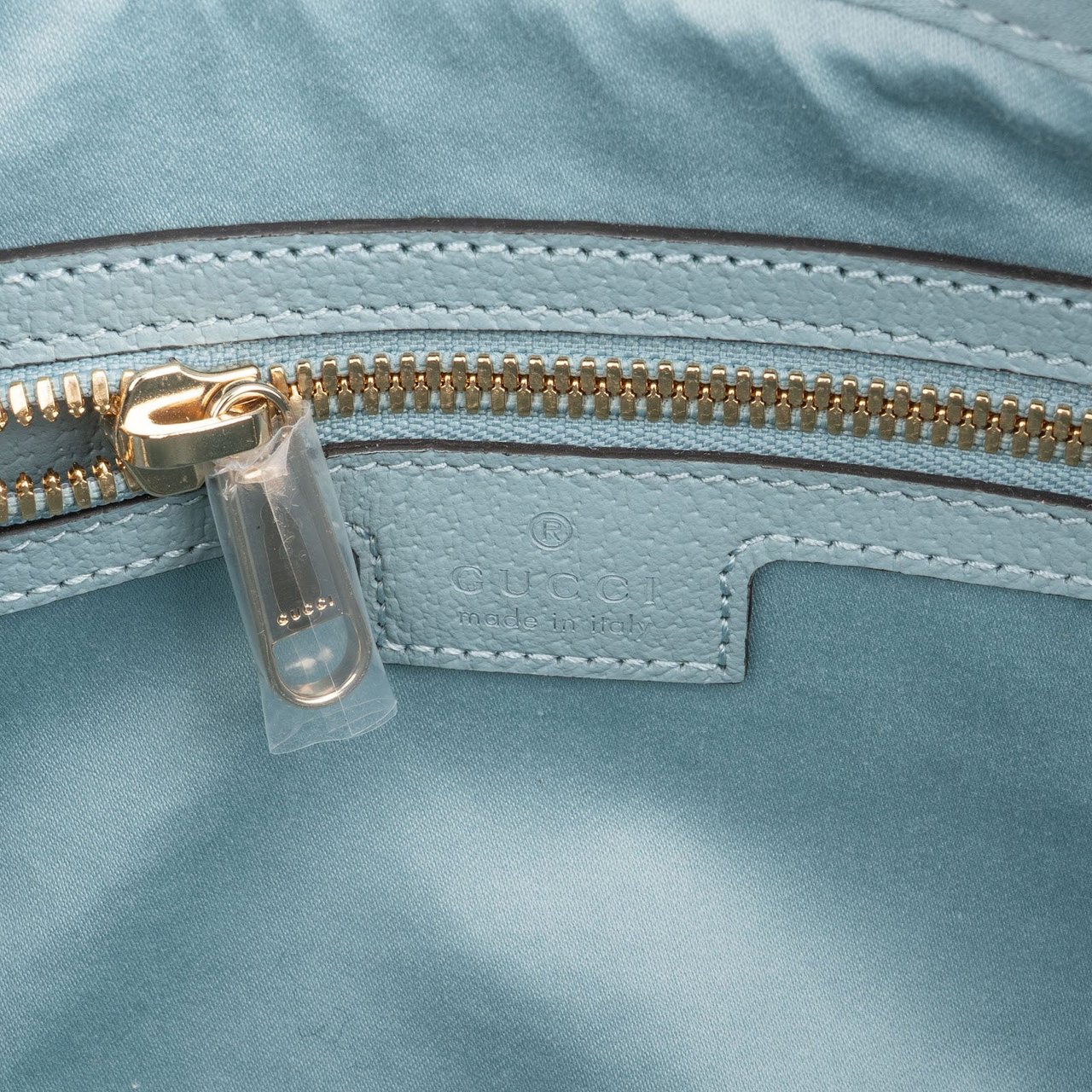Gucci Supreme Monogram Ophidia GG Cosmetic Case Bag Lichtblauw