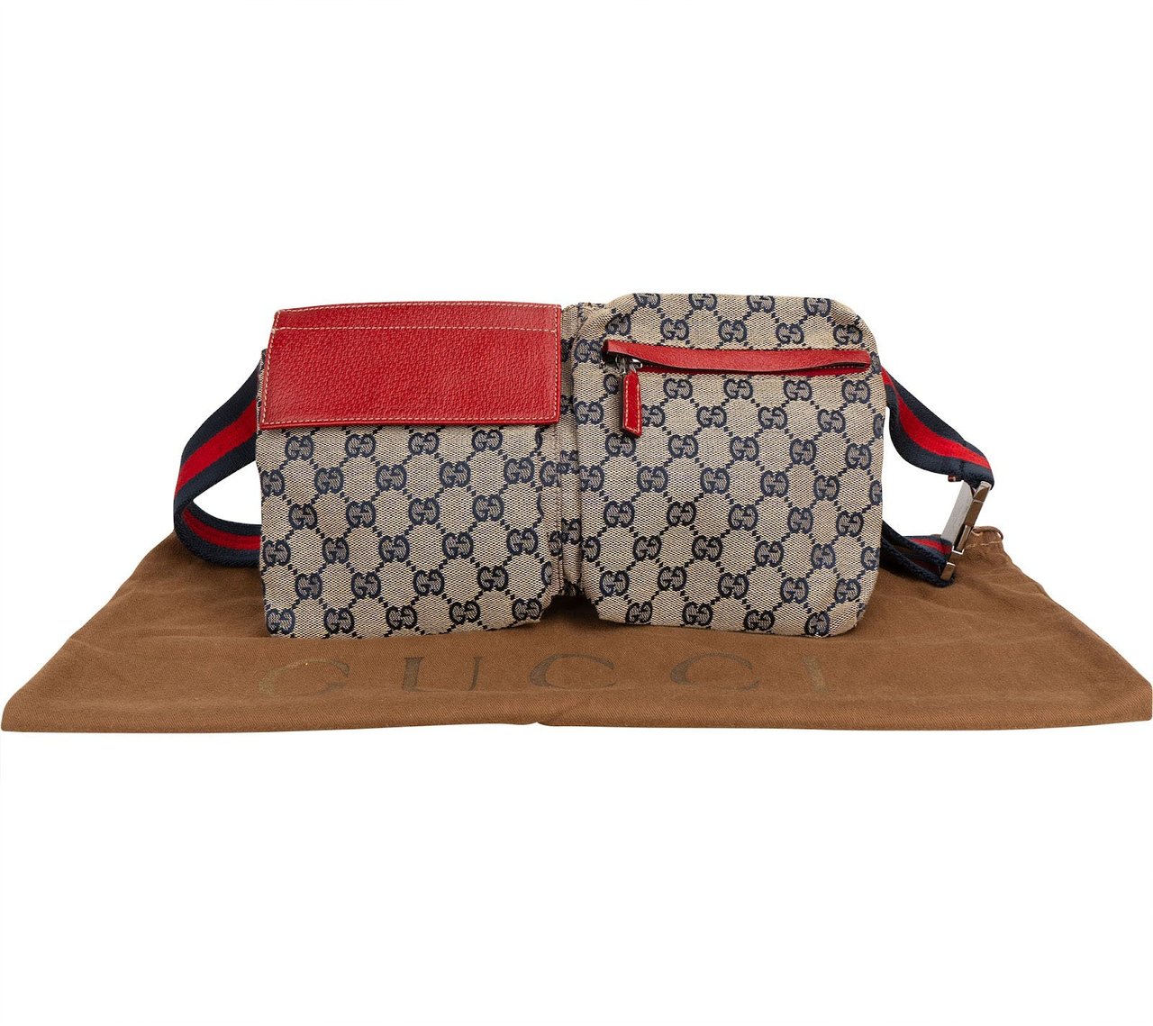 Gucci Monogram GG Canvas Crossbody Belt Bag Beige