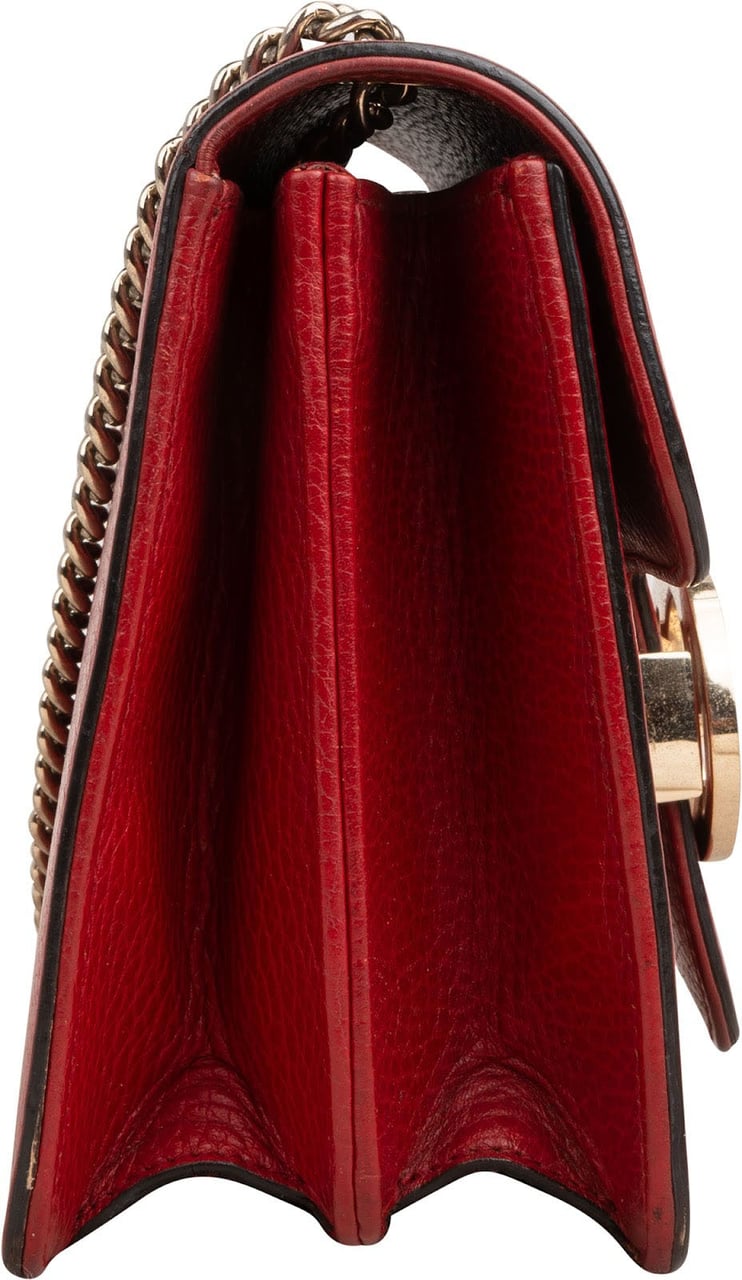 Gucci Leather Interlocking GG Shoulder Crossbody Bag Rood