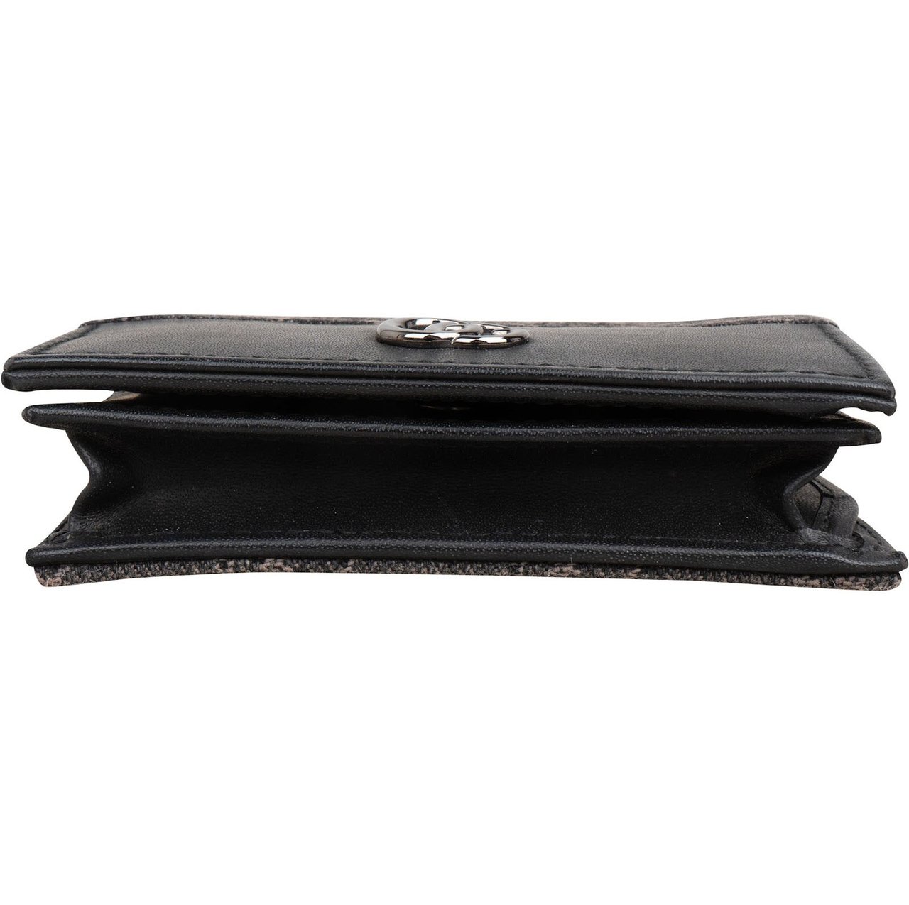 Gucci Monogram Denim GG Marmont Mini Wallet Zwart