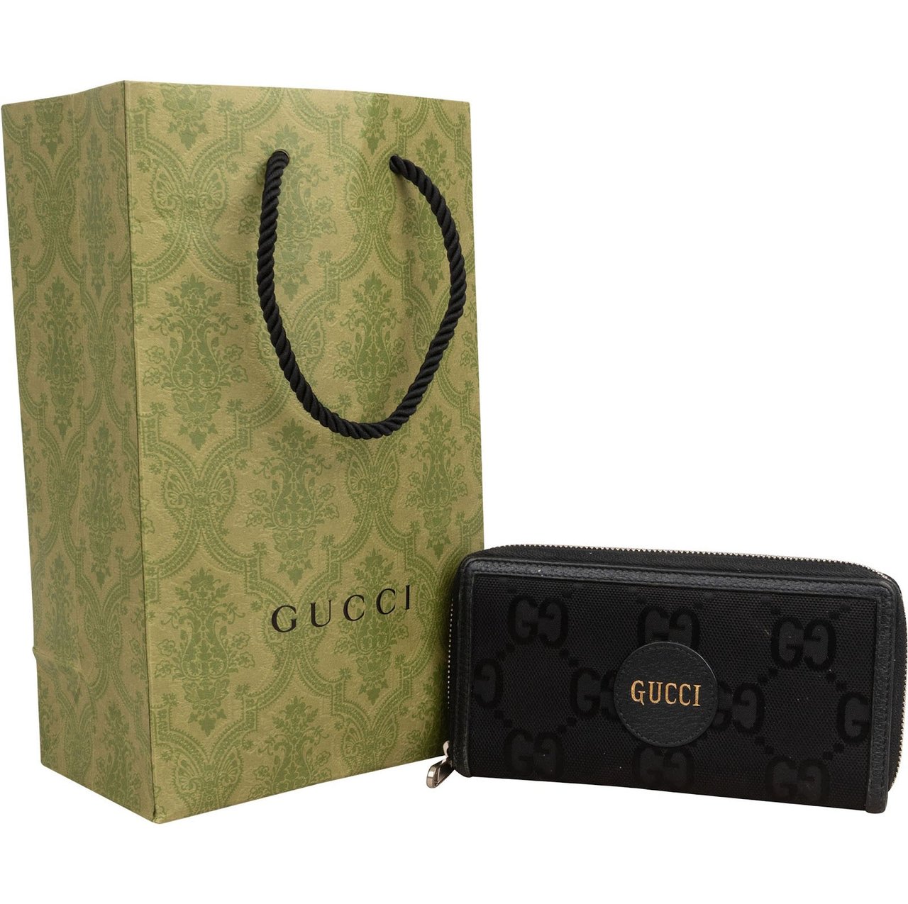 Gucci Monogram GG Off The Grid Zip Around Wallet Zwart