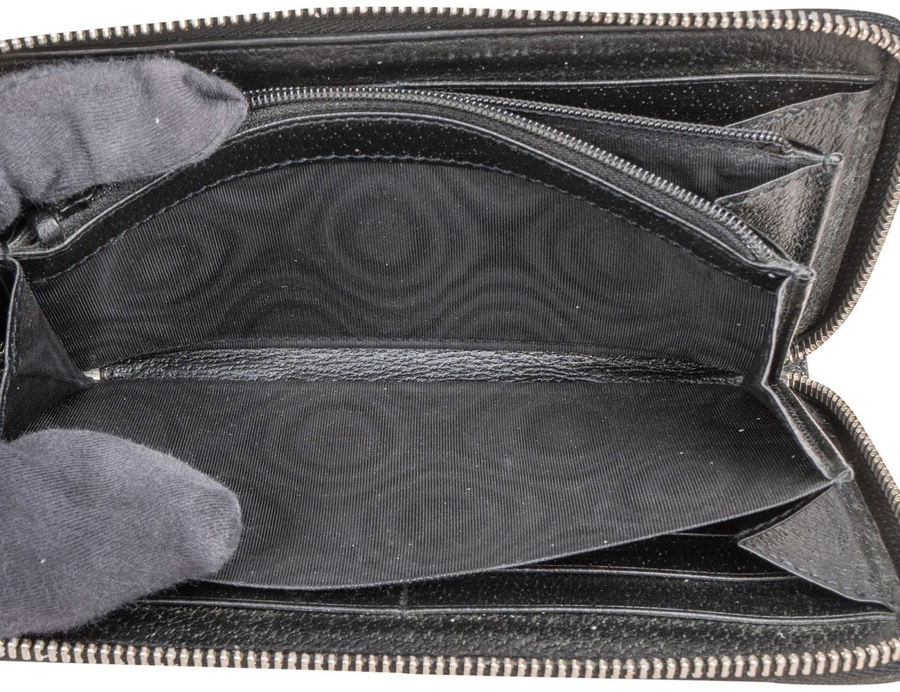 Gucci Monogram GG Off The Grid Zip Around Wallet Zwart
