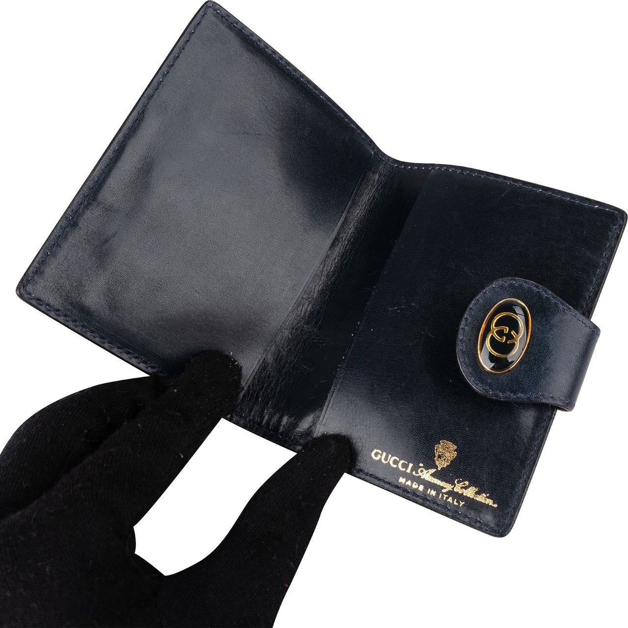 Gucci Monogram GG Supreme Canvas Web Stripe Card Holder Cover Blauw