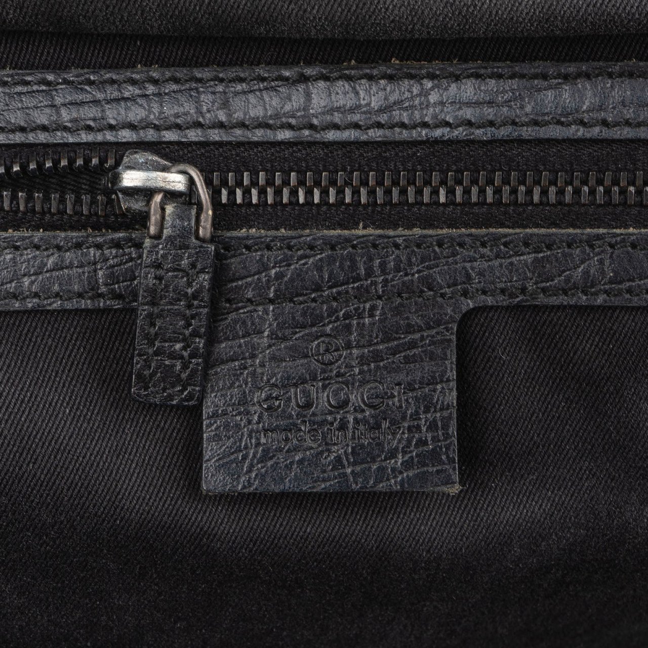 Gucci Black Leather GG Canvas Bamboo Frame Shoulder Bag Zwart