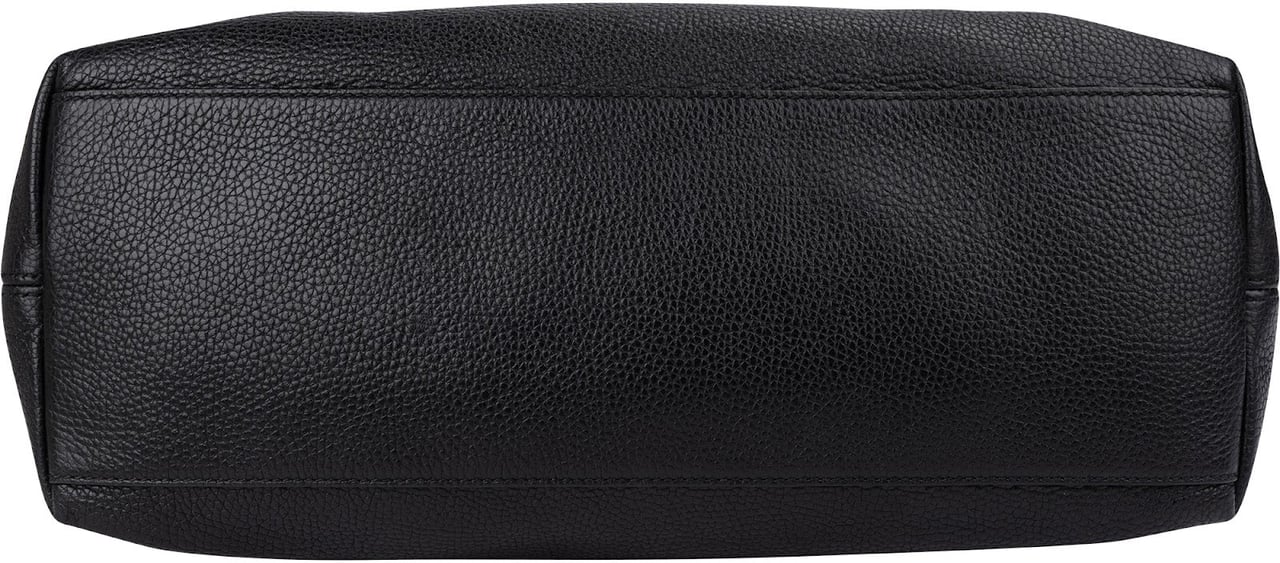 Gucci Grained Leather Soho Chain Tote Crossbody Bag Zwart